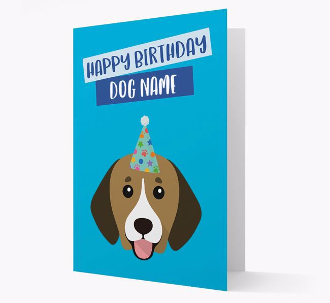 Personalised 'Happy Birthday {dogsName}' Card with {breedCommonName} Icon